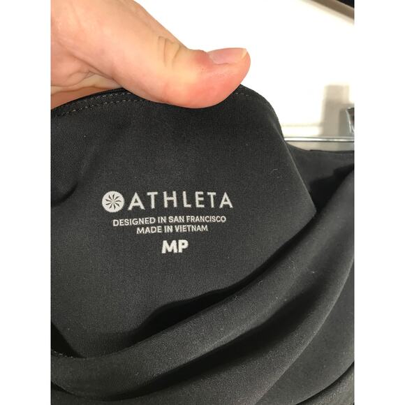 Athleta Stellar Crop Pants Black Women's Medium Petite Travel Sporty Easy - Picture 7 of 11